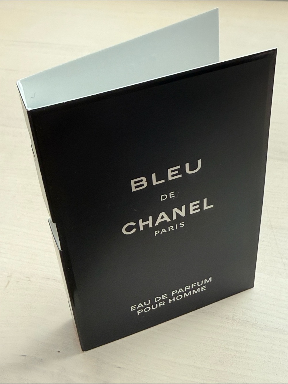 CHANEL Bleu de Chanel Sample Card - Black & White Text